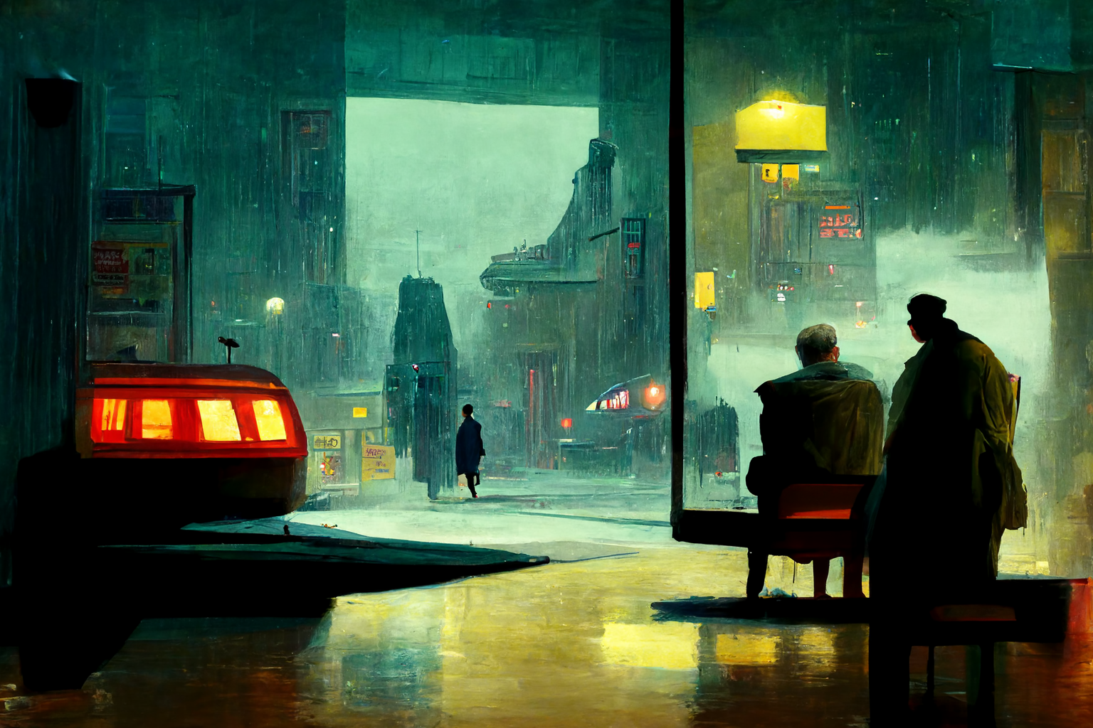 Blade Runner Edward Hopper style